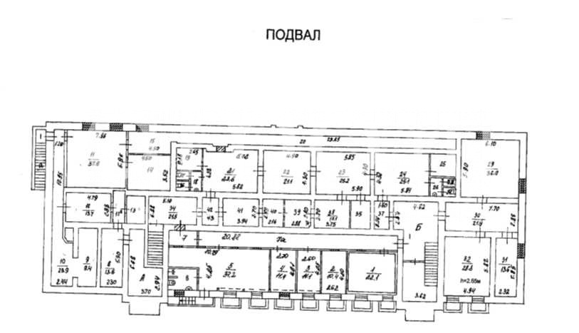 Планировка офиса 5773.6 м², 1 этаж, Административное здание «г Москва, 2-й Кожуховский пр-д, 23, стр. 2»